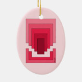 rotes Rechteck Abstrakt Keramik Ornament (Hinten)