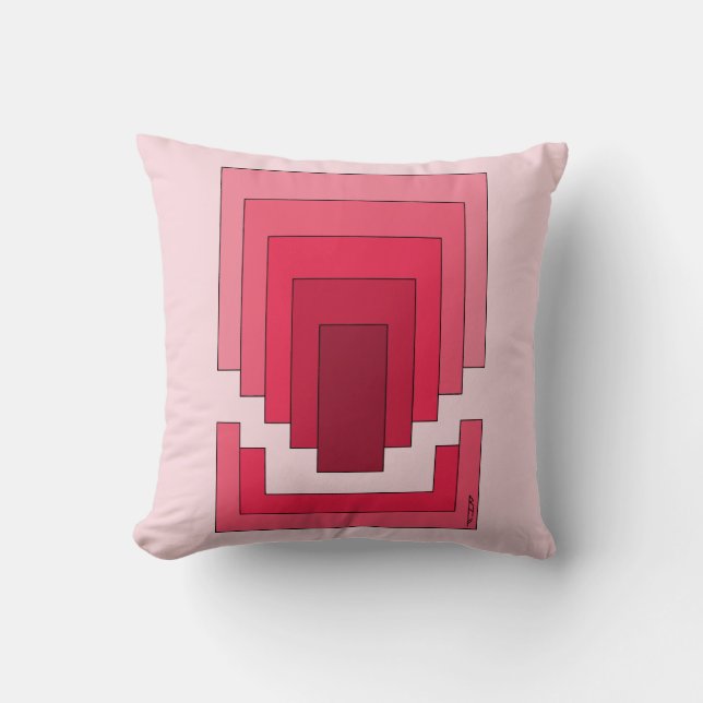 rotes Rechteck Abstrakt Kissen (Vorderseite)