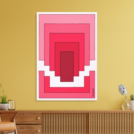 rotes Rechteck Abstrakt Leinwanddruck (Insitu (Wohnzimmer))