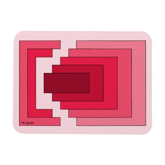 rotes Rechteck Abstrakt Magnet (Horizontal)