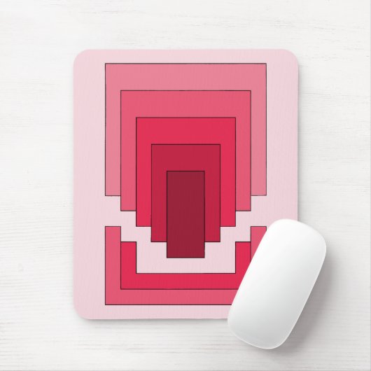 rotes Rechteck Abstrakt Mousepad (Mit Mouse)