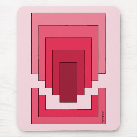 rotes Rechteck Abstrakt Mousepad (Vorne)