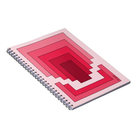 rotes Rechteck Abstrakt Notizblock (Rechte Seite)