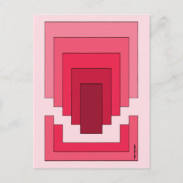 rotes Rechteck Abstrakt Postkarte