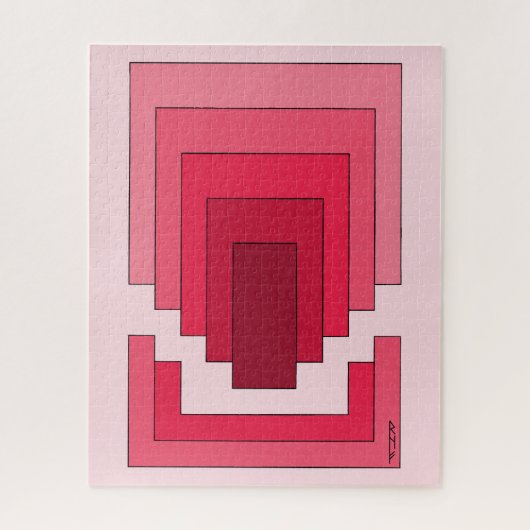 rotes Rechteck Abstrakt Puzzle (Vertikal)