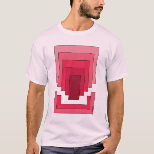 rotes Rechteck Abstrakt T-Shirt
