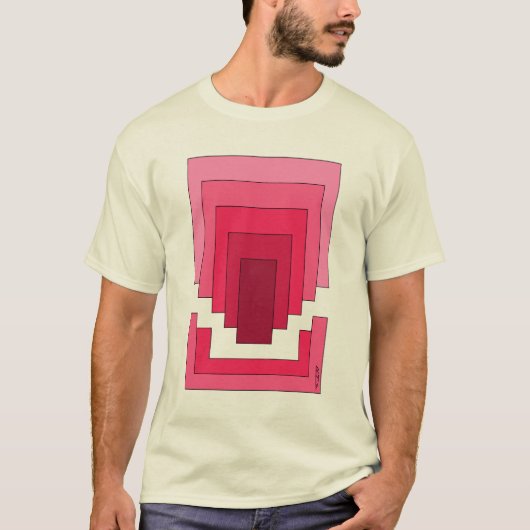 rotes Rechteck Abstrakt T-Shirt (Vorderseite)