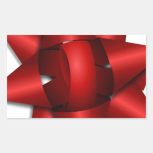 rotes rechteckiger aufkleber