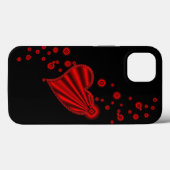 Rotes Regenbogenherz mit Sternen auf schwarz Case-Mate iPhone Hülle (Rückseite (Horizontal))