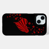 Rotes Regenbogenherz mit Sternen auf schwarz Case-Mate iPhone Hülle (Rückseite (Horizontal))