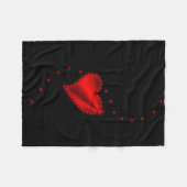 Rotes Regenbogenherz mit Sternen auf schwarz Fleecedecke (Vorderseite (Horizontal))