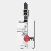 Rotes Regenschirmpaar New York cool angesagte Schö Gepäckanhänger (Vorderseite vertikal)