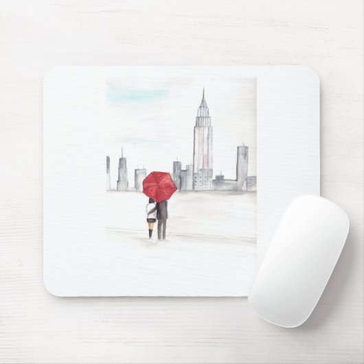 Rotes Regenschirmpaar New York cool angesagte Schö Mousepad (Mit Mouse)
