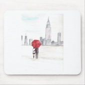 Rotes Regenschirmpaar New York cool angesagte Schö Mousepad (Vorne)
