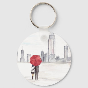 Rotes Regenschirmpaar New York cool angesagte Schö Schlüsselanhänger