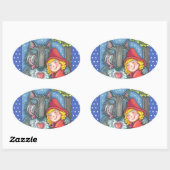 ROTES REITHOOD, WOLVES BRAUCHEN HÜGE ZU VALENTIN OVALER AUFKLEBER (Blatt)