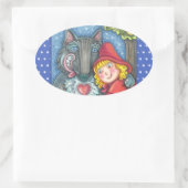 ROTES REITHOOD, WOLVES BRAUCHEN HÜGE ZU VALENTIN OVALER AUFKLEBER (Tasche)