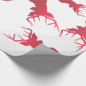 Rotes Ren-Weihnachtsfeiertags-Muster Geschenkpapier (Ecke)