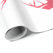 Rotes Ren-Weihnachtsfeiertags-Muster Geschenkpapier (Rolleneckpunkt)