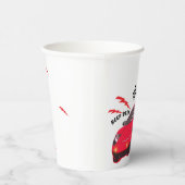 Rotes Rennauto "Beep Beep" Personalisiertes Party- Pappbecher (Rechts)