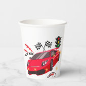 Rotes Rennauto "Beep Beep" Personalisiertes Party- Pappbecher (Vorderseite)