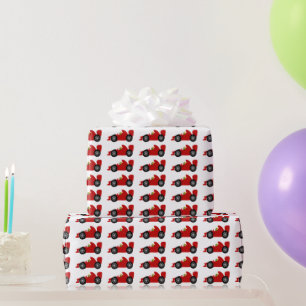 Rotes Rennauto Geschenkpapier