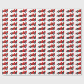 Rotes Rennauto Geschenkpapier (Flach)