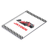 Rotes Rennauto Jungen Personalisierter Name  Notizblock (Linke Seite)