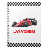 Rotes Rennauto Jungen Personalisierter Name  Notizblock (Vorderseite)