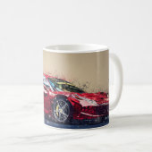 Rotes Rennauto Kaffeetasse (VorderseiteRechts)