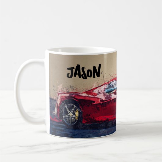 Rotes Rennauto Kaffeetasse (Links)