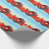 Rotes Rennfahrzeug 1950 Geschenkpapier (Ecke)