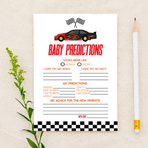 Rotes Rennwagen-Baby-Shower-Vorhersage Spiel