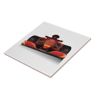 Rotes Rennwagen Fliese