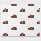 Rotes Rennwagen Geschenkpapier (Flach)