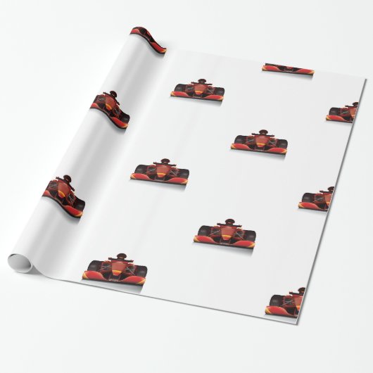 Rotes Rennwagen Geschenkpapier (Ungerollt)
