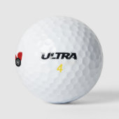 Rotes Rennwagen-Monogramm Golfball (Logo)
