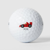 Rotes Rennwagen-Monogramm Golfball (Vorderseite)