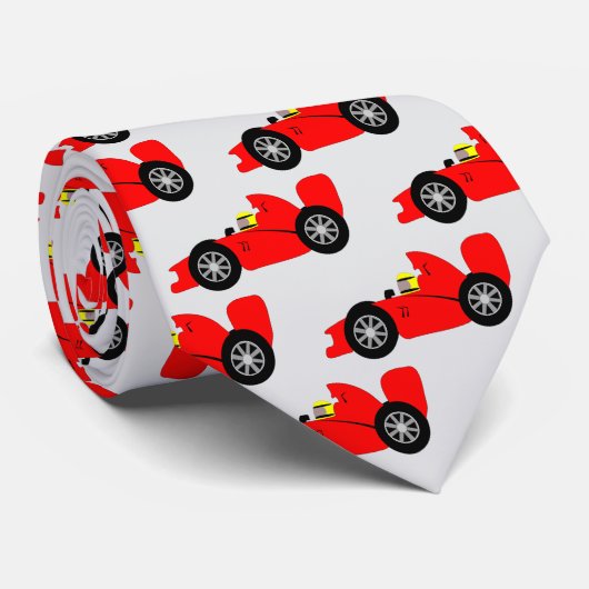 Rotes Rennwagendesign Krawatte (Gerollt)