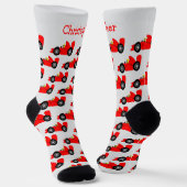 Rotes Rennwagendesign Personalisiert Socken (Gewinkelt)