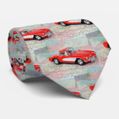 Rotes Retro 1957 Korvette Krawatte (Gerollt)