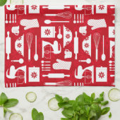 Rotes Retro-Backen Geschirrtuch (Gefaltet)