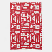 Rotes Retro-Backen Geschirrtuch (Vertikal)