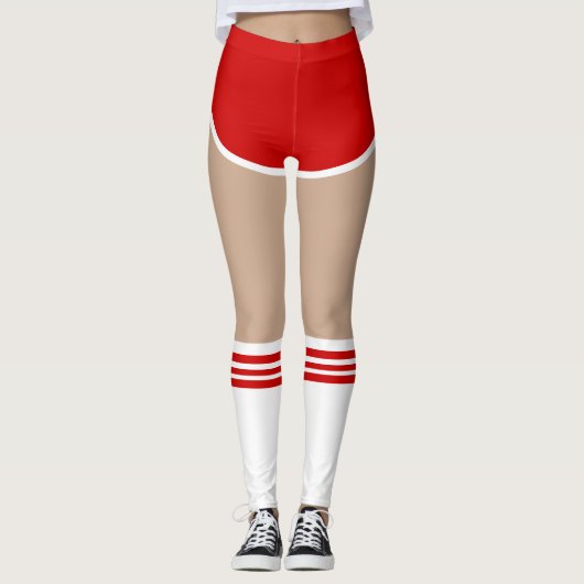 Rotes Retro Blasen-Mädchen Leggings (Vorderseite)