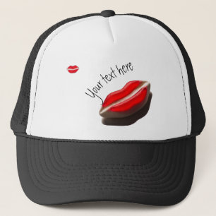 Rotes Retro Blick-Mund-Muster Truckerkappe