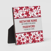 Rotes Retro-Blumenmuster Fotoplatte (Vorderseite)
