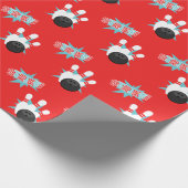 Rotes Retro-Bowling-Geschenkpapier Geschenkpapier (Ecke)