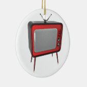 Rotes Retro Fernsehen Keramik Ornament (Rechts)