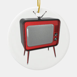 Rotes Retro Fernsehen Keramik Ornament