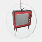 Rotes Retro Fernsehen Keramik Ornament (Links)